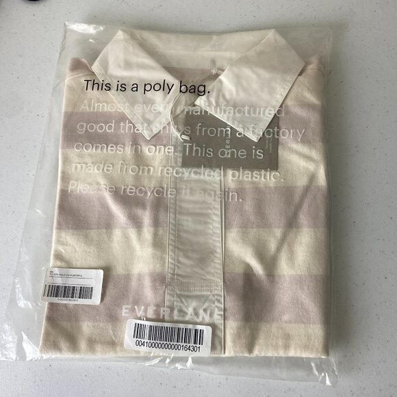 Everlane Polo Purple Preppy Top Collared Womens Small Striped Golf Rugby - Picture 2 of 3